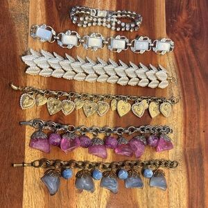 VINTAGE COSTUME JEWELRY LOT OF 6 BRACELETS | CHUNKY BOHO STATEMENT JEWELRY